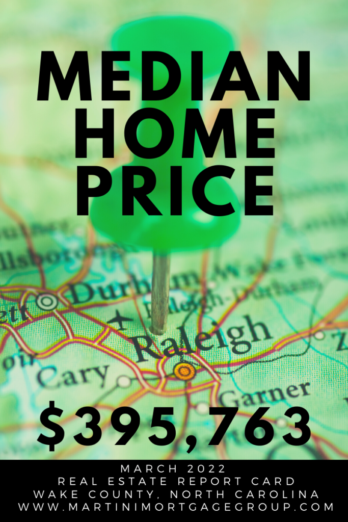 martini mortgage group wake county median home price march 2022