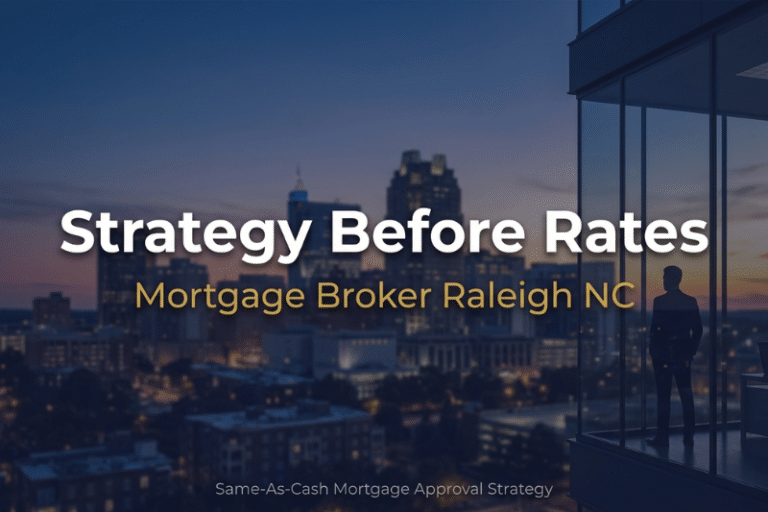 Best mortgage broker in Raleigh NC strategy before rates skyline image showing Same-As-Cash mortgage approval approach by Martini Mortgage Group