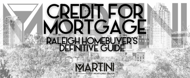 Credit for mortgage guide for Raleigh homebuyers featuring the Martini Mortgage Group logo with the Raleigh skyline in the background.