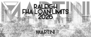 Raleigh FHA Loan Limits 2026 featured image showing the Raleigh skyline with text overlay highlighting updated FHA loan limits for Raleigh and Wake County homebuyers