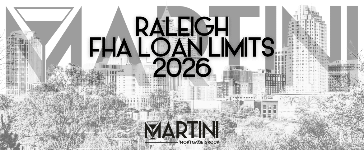 Raleigh FHA Loan Limits 2026 featured image showing the Raleigh skyline with text overlay highlighting updated FHA loan limits for Raleigh and Wake County homebuyers