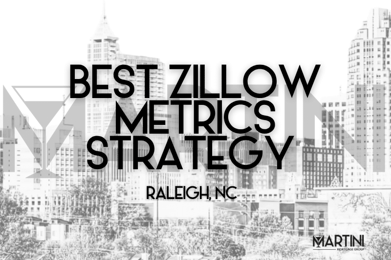 Best Zillow Metrics Strategy Raleigh NC graphic showing how homebuyers in Raleigh use Zillow views, saves, and shares to determine offer strategy and competition in the Triangle housing market